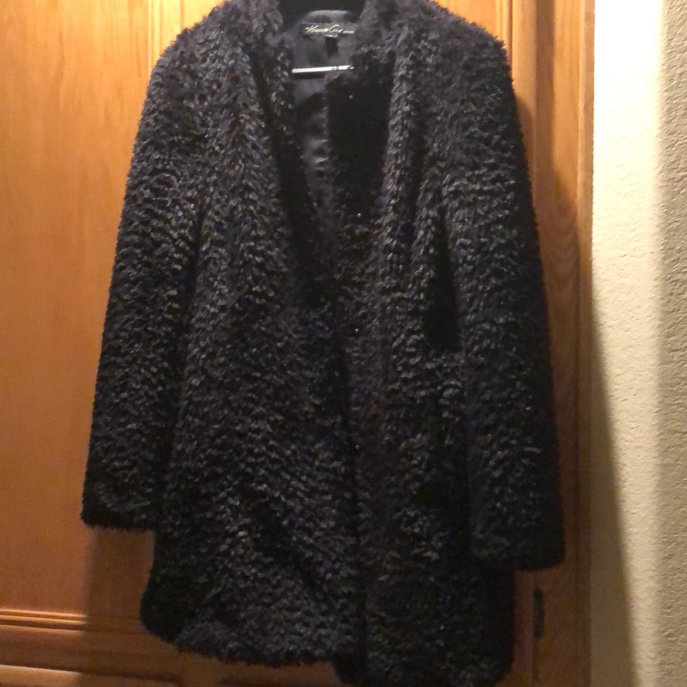 Kenneth Cole Black Faux Fur Jacket
